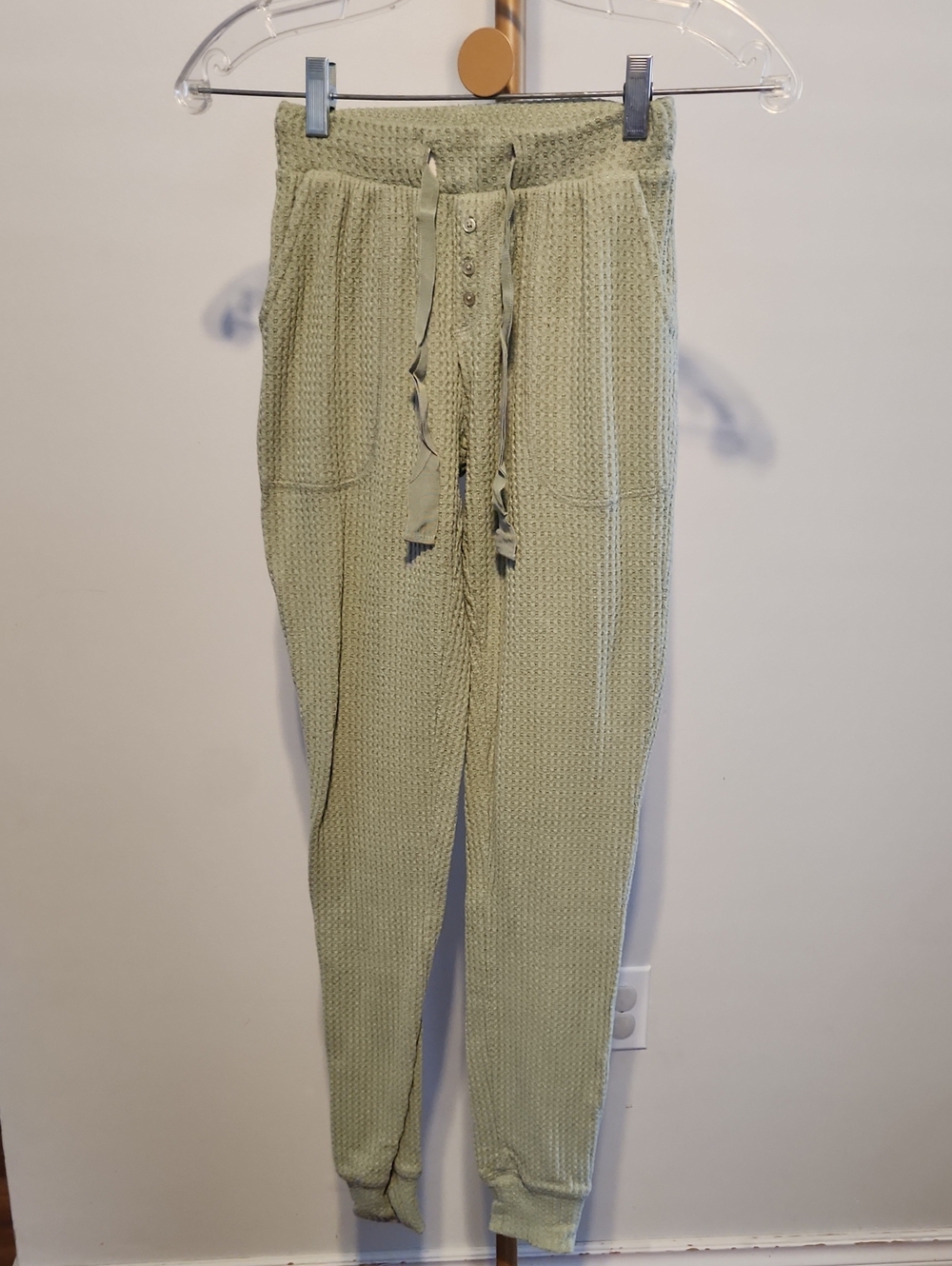 NOBO Olive Green Ribbed Waffle Pant